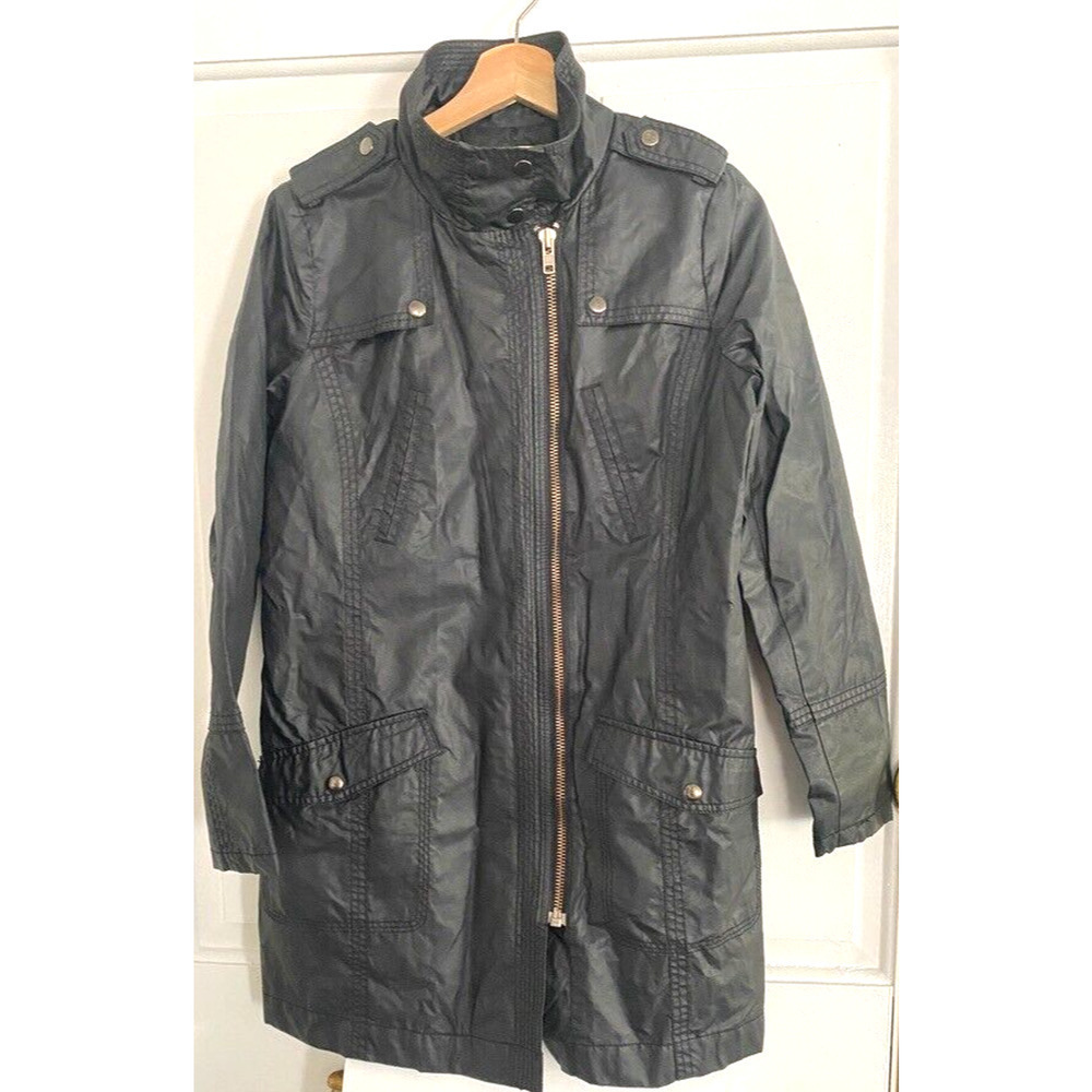 Bossini - Italian Designer Rain coat black women's size Medium